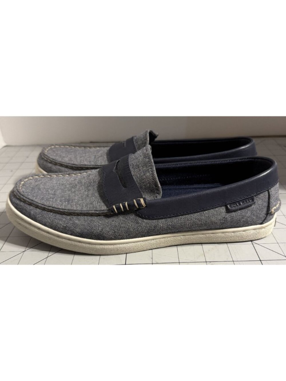 Cole Haan Blue Suede Penny Loafers Men's Size 9M C32175 - Picture 6 of 8